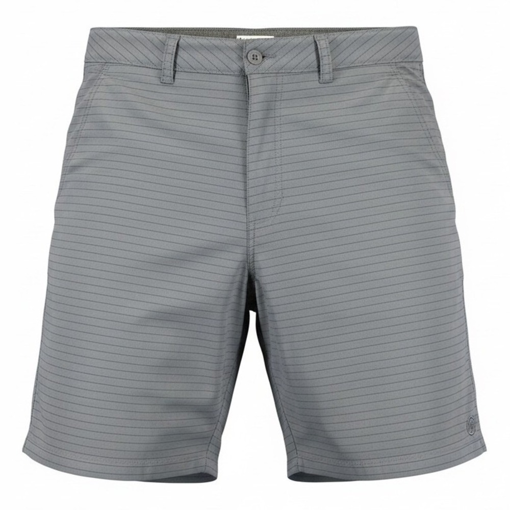 Hang Ten Mens Grey Striped Hybrid Walk Shorts Size 36 Stretch California Classic